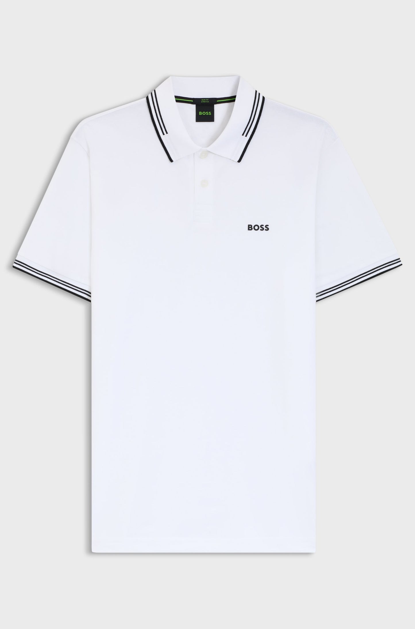 Polo BOSS Slim en coton stretch logoté