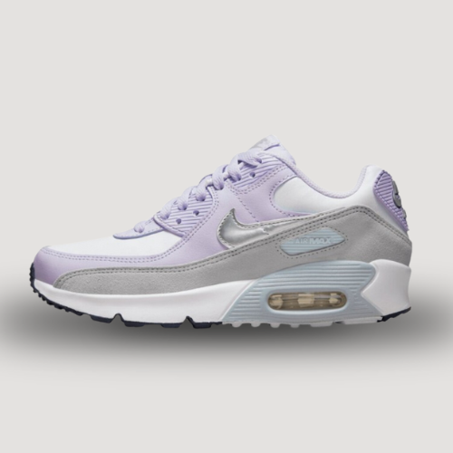 NIKE - AIR MAX 90 - BLANC / ARGENT METALLIQUE MAUVE - JR