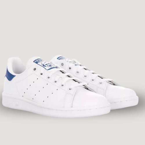 ADIDAS - STAN SMITH - BLANCHE & BLEU - JR / FEMME