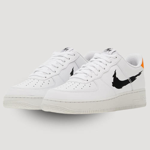 NIKE - AIR FORCE 1 '07- GLITCH - ORANGE & WHITE